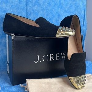 J.Crew Darby Suede Studded-Toe Loafers 7.5 (7H-M)